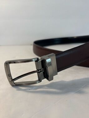 PERRY ELLIS Men’s Reversible Brown and Black Leather Belt Size 34